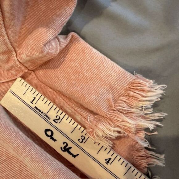 7 For All Mankind Monroe Cutoff Shorts Mineral Pink (Salmon / Peach) Size 26 - Picture 15 of 16